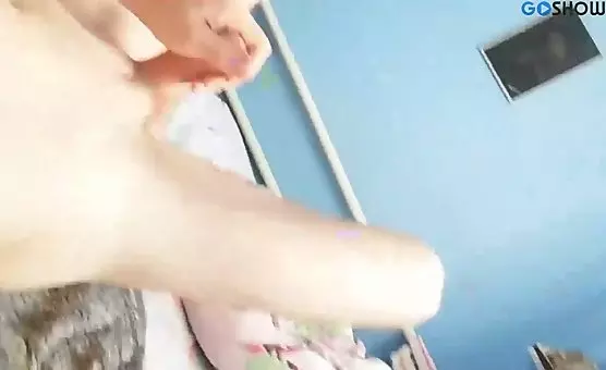 Solo Guy Stroking Erection to Ejaculation